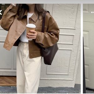 Vintage Brown Wilson’s Leather oversized Bomber Jacket XS